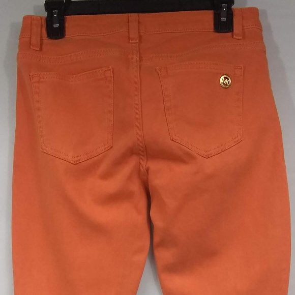 Michael Kors Izzy Skinny Mid Rise Jeans Marigold Size 4 - Picture 9 of 9
